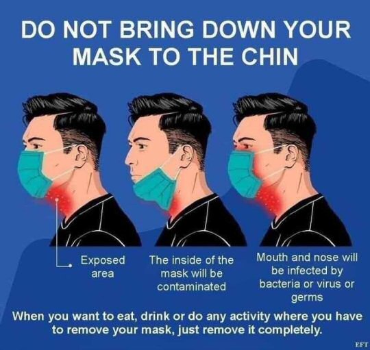 Do Not Bring Your Mask Down To Your Chin