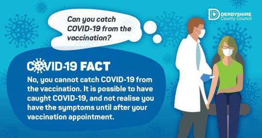 You can't catch Covid-19 from the vaccination.