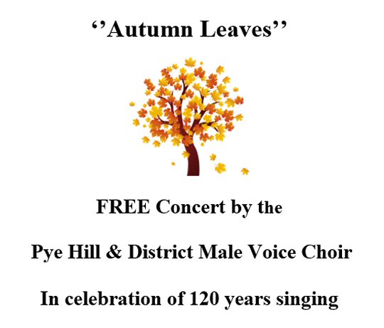 Pye Hill & District Male Voice Choir FREE Concert at the Dale Club, Jacksdale