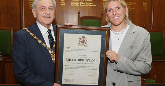 England Footballer Millie Bright OBE Bestowed With The Honorary Freedom Of Derbyshire