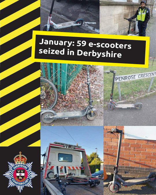 Fifty-nine e-scooters seized in January