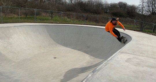 Construction of Derbyshire towns first wheeled sports facility turns a corner